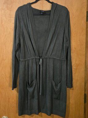 Torrid Cinched Waist Anorak Cardigan Duster Super Soft Size 0/Large Hooded